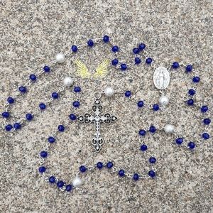 Navy Blue Crystal Rosary